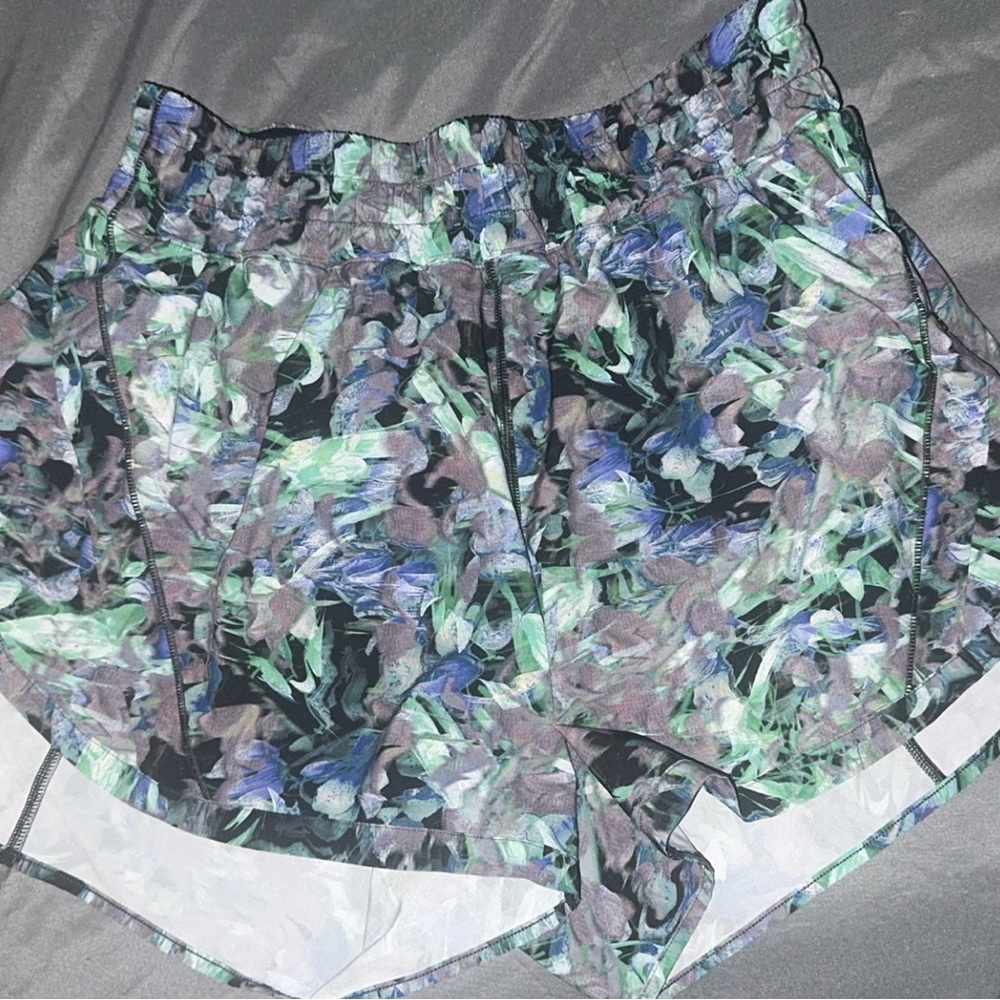 lululemon athletica Women's Floral Athletic Shorts - Black, Green, Blue